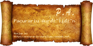 Pacurariu Aurélián névjegykártya